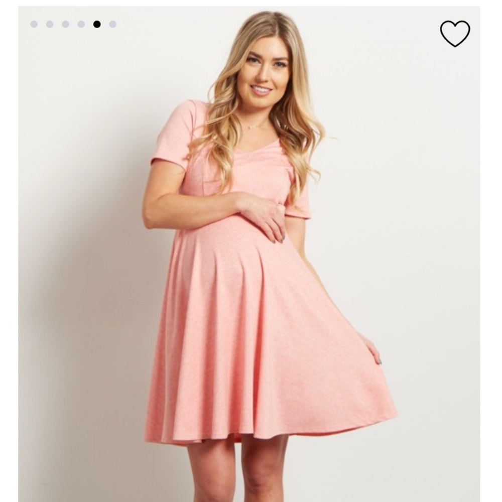 Pinkblush maternity coral vneck dress
